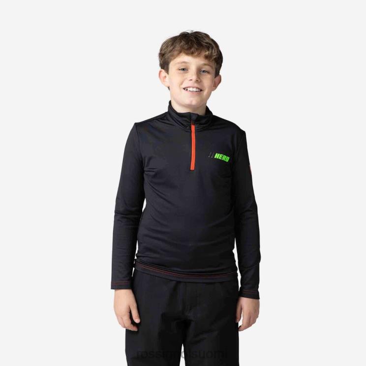 Rossignol pojat Hero puolivetoketjuinen stretchfleece musta topit BTF0P1210