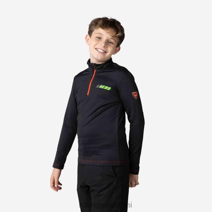 Rossignol pojat Hero puolivetoketjuinen stretchfleece musta topit BTF0P1210