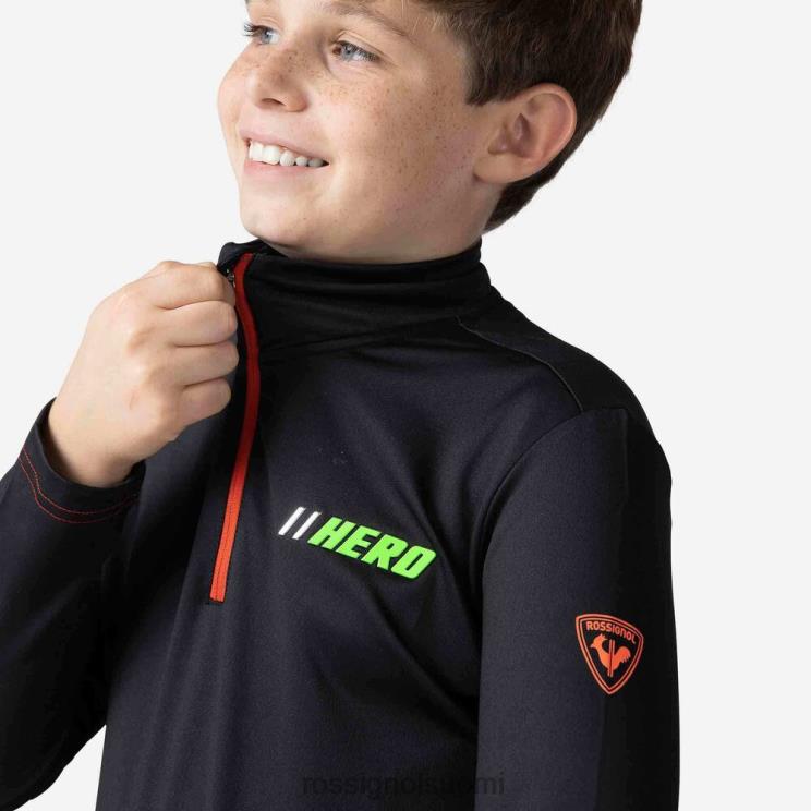 Rossignol pojat Hero puolivetoketjuinen stretchfleece musta topit BTF0P1210