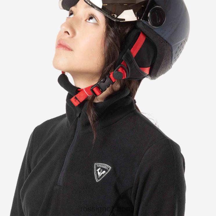 Rossignol tytöt puolivetoketjullinen fleece musta topit BTF0P1137