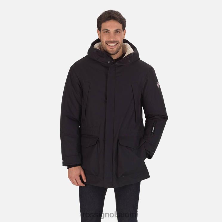 Rossignol miehet parka takki musta topit BTF0P289