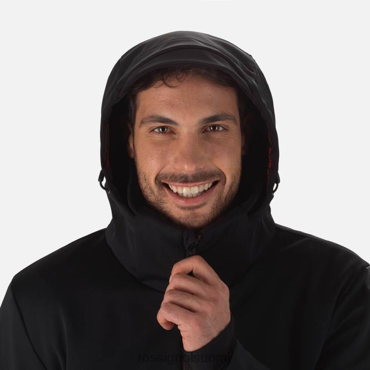 Rossignol miehet softshell litteä hiihtotakki musta topit BTF0P636