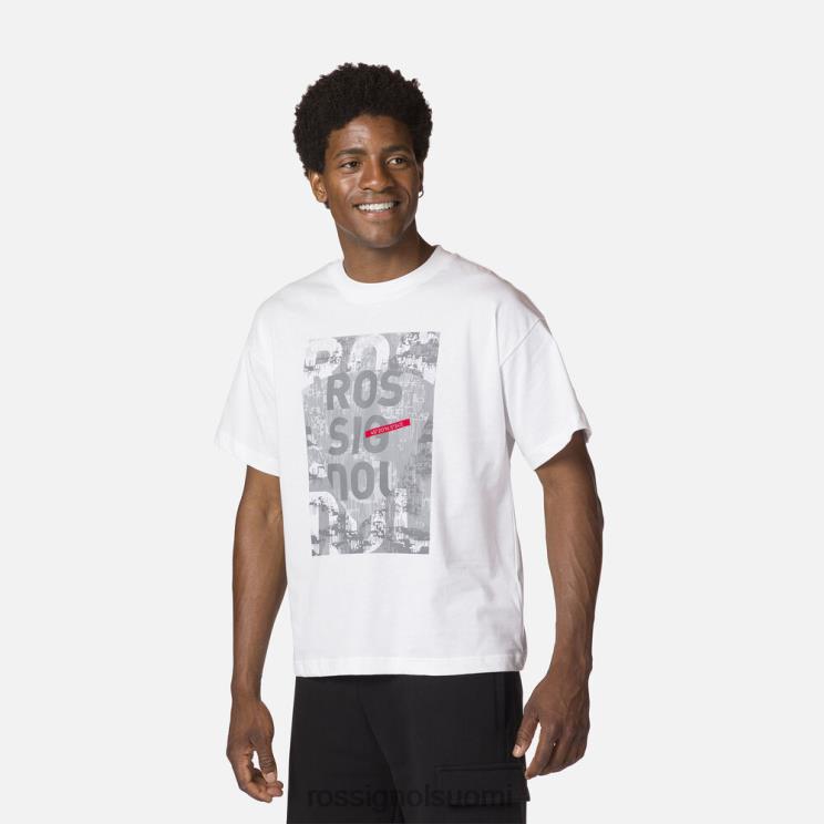 Rossignol miehet puuvillainen mukava graafinen printtipaita valkoinen topit BTF0P13