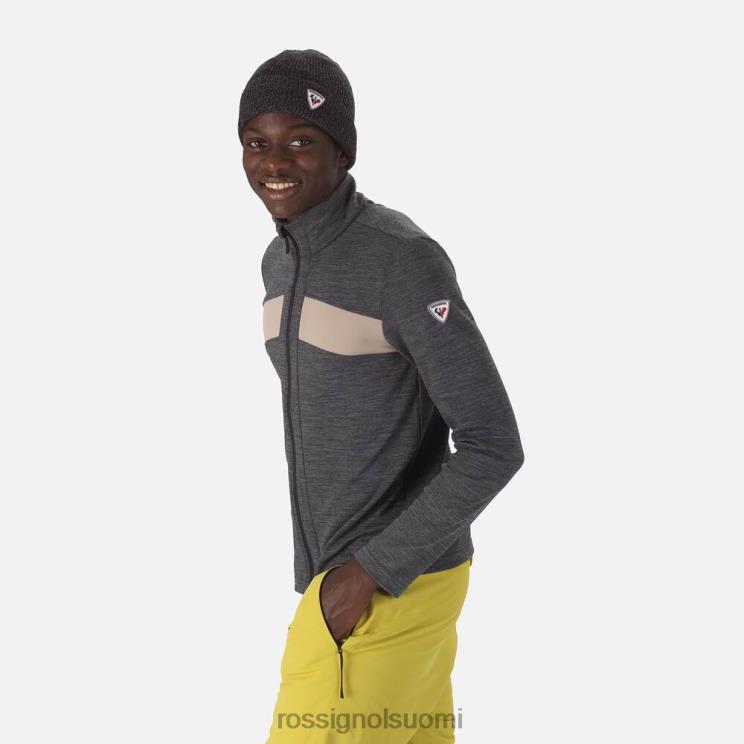 Rossignol miehet react merino full zip -välikerros musta topit BTF0P64