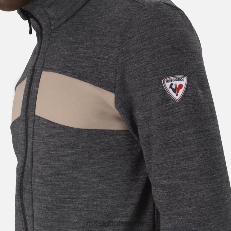 Rossignol miehet react merino full zip -välikerros musta topit BTF0P64