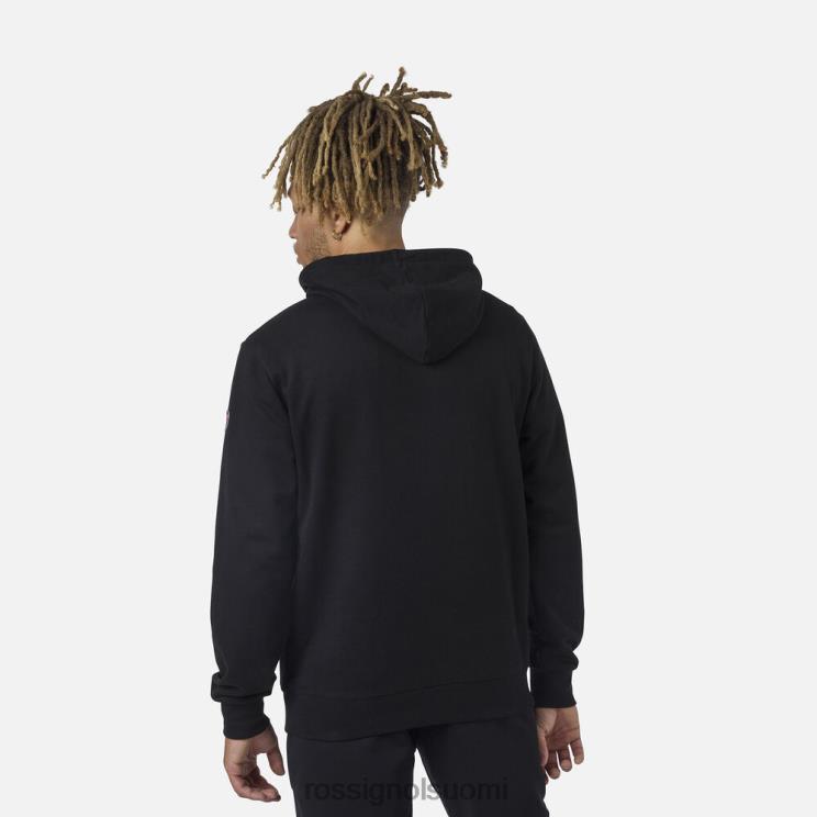 Rossignol miehet hupullinen fleece-logopaita musta topit BTF0P103