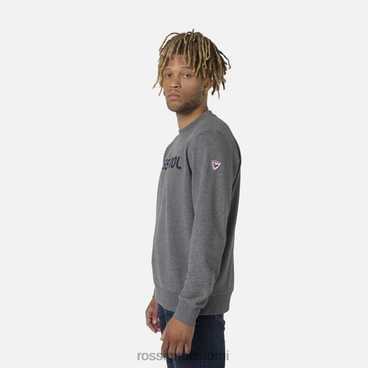 Rossignol miehet logolla varustettu puuvillainen collegepaita pyöreä pääntie kanervanharmaa topit BTF0P315