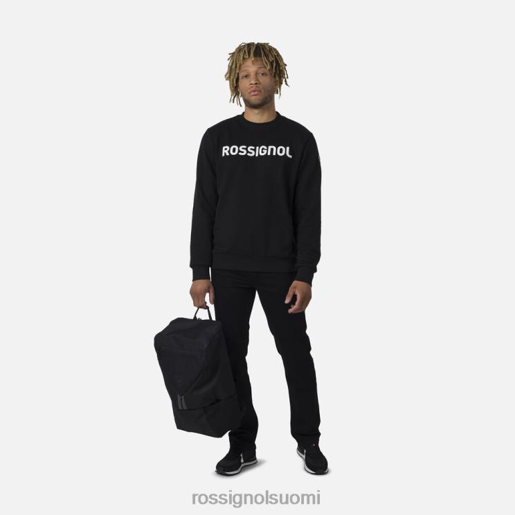 Rossignol miehet logolla varustettu puuvillainen collegepaita pyöreä pääntie musta topit BTF0P321