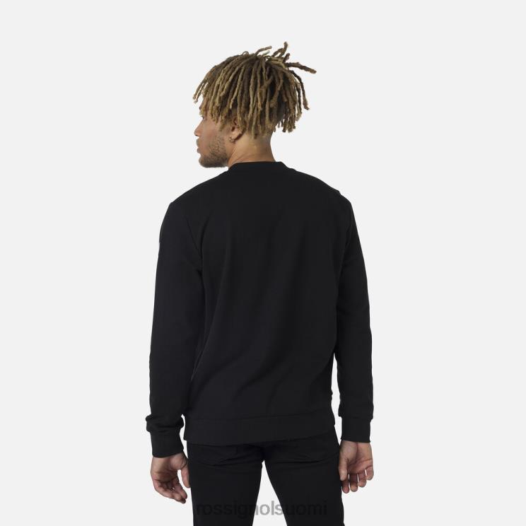 Rossignol miehet logolla varustettu puuvillainen collegepaita pyöreä pääntie musta topit BTF0P321