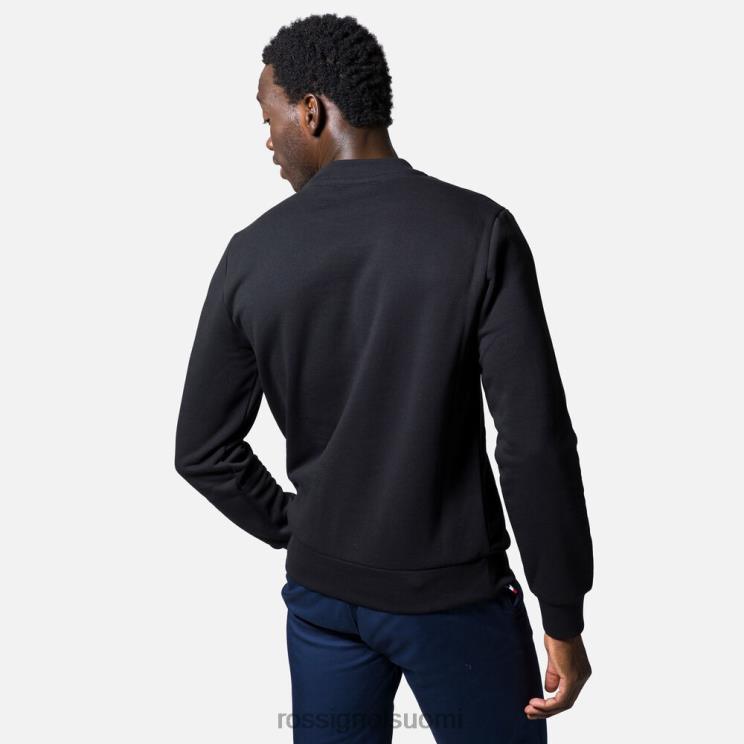 Rossignol miehet logolla varustettu puuvillainen collegepaita pyöreä pääntie musta topit BTF0P474