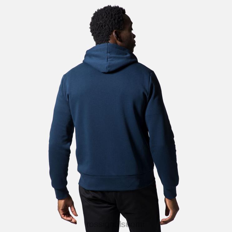 Rossignol miehet täysvetoketjullinen hupullinen puuvillainen collegepaita tumma laivasto topit BTF0P106