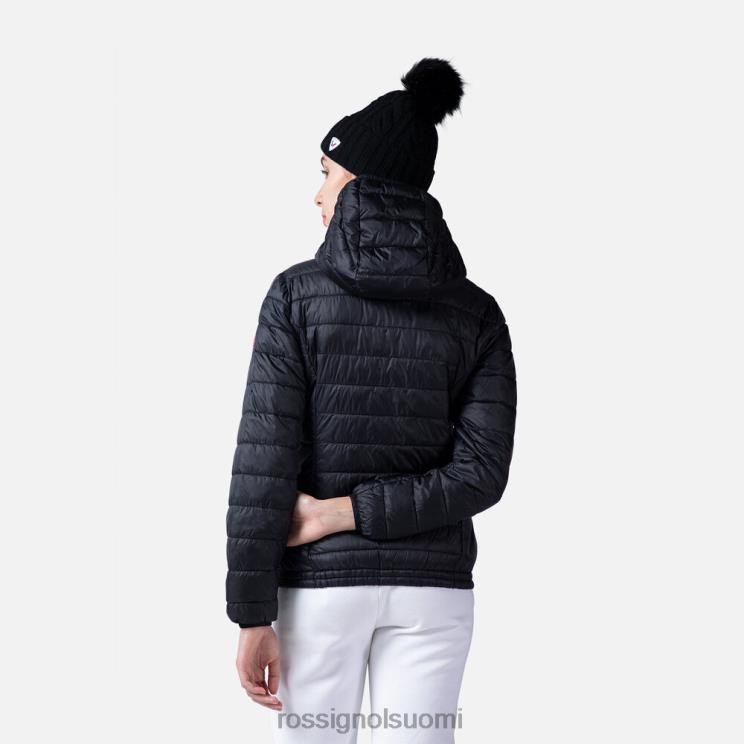 Rossignol naiset hupullinen eristetty takki 180gr musta topit BTF0P937