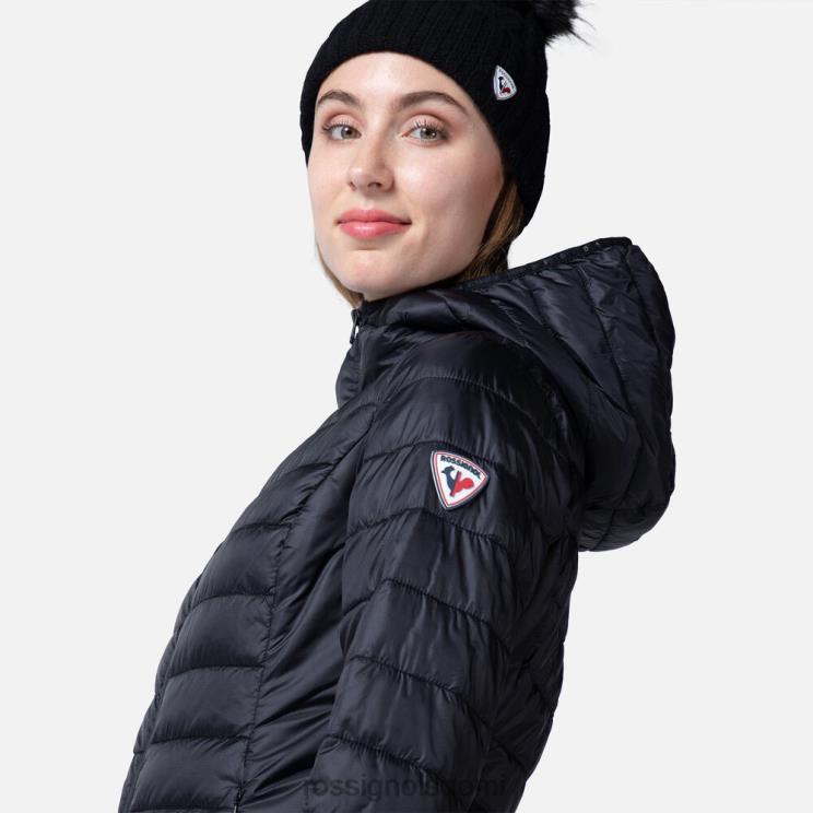 Rossignol naiset hupullinen eristetty takki 180gr musta topit BTF0P937