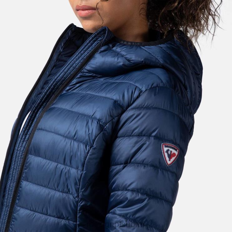 Rossignol naiset hupullinen eristetty takki 180gr tumma laivasto topit BTF0P936