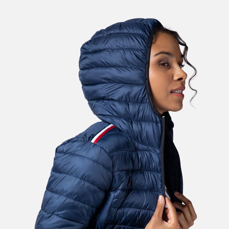 Rossignol naiset hupullinen eristetty takki 180gr tumma laivasto topit BTF0P936