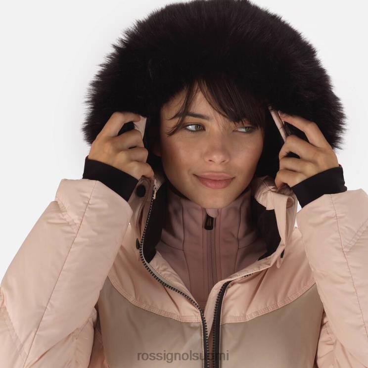 Rossignol naiset omaperäinen hiihtotakki puuteri vaaleanpunainen topit BTF0P1070