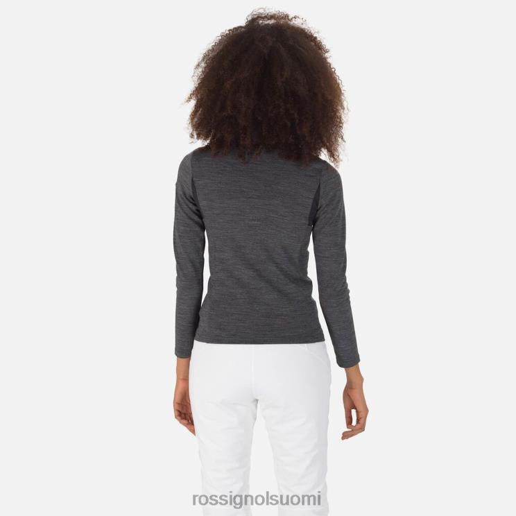 Rossignol naiset react merinovilla täysvetoketjuinen välikerros musta topit BTF0P736