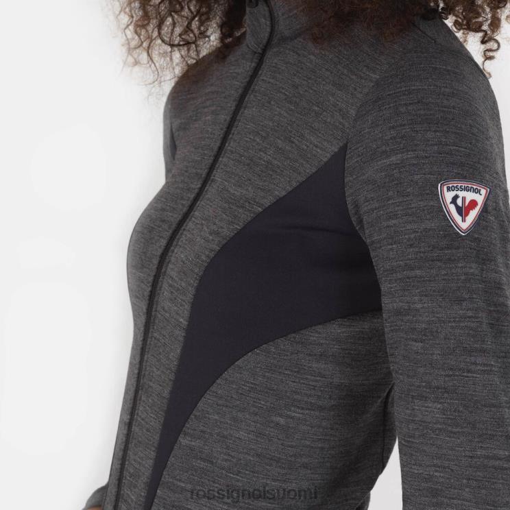 Rossignol naiset react merinovilla täysvetoketjuinen välikerros musta topit BTF0P736