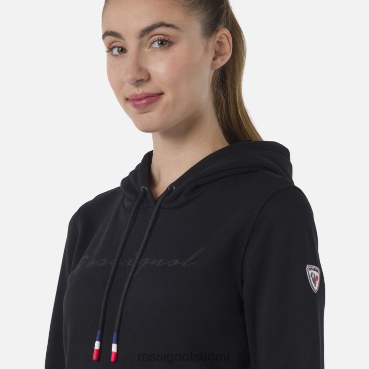 Rossignol naiset hupullinen fleece-logopaita musta topit BTF0P910