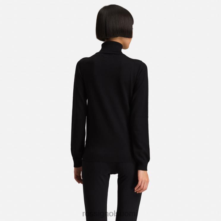 Rossignol naiset klassinen rullakaula-aukkoinen pusero musta topit BTF0P849