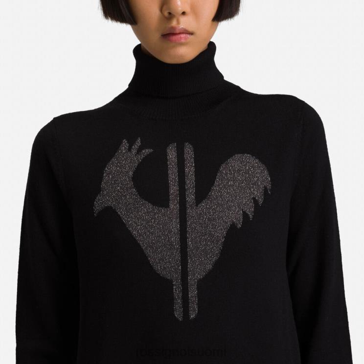 Rossignol naiset klassinen rullakaula-aukkoinen pusero musta topit BTF0P849