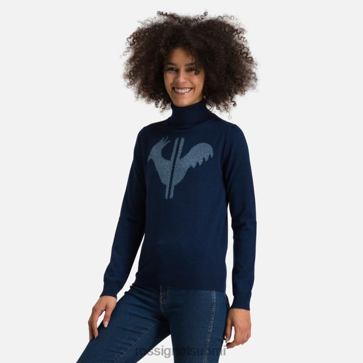 Rossignol naiset klassinen rullakaula-aukkoinen pusero tumma laivasto topit BTF0P870