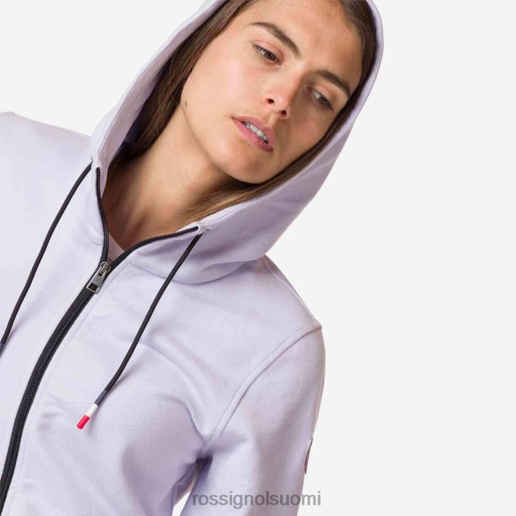 Rossignol naiset täysvetoketjullinen hupullinen puuvillainen collegepaita laventelinharmaa topit BTF0P1004