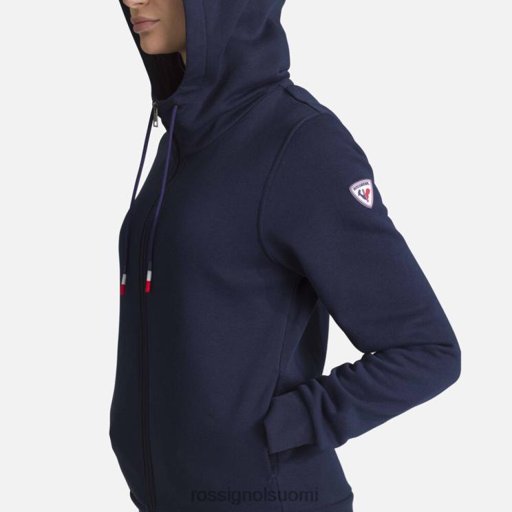 Rossignol naiset täysvetoketjullinen hupullinen puuvillainen collegepaita tumma laivasto topit BTF0P884