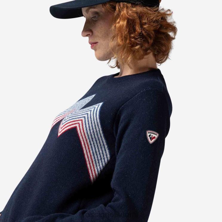 Rossignol naiset vuoristoinen pyöreä pääntie tumma laivasto topit BTF0P885